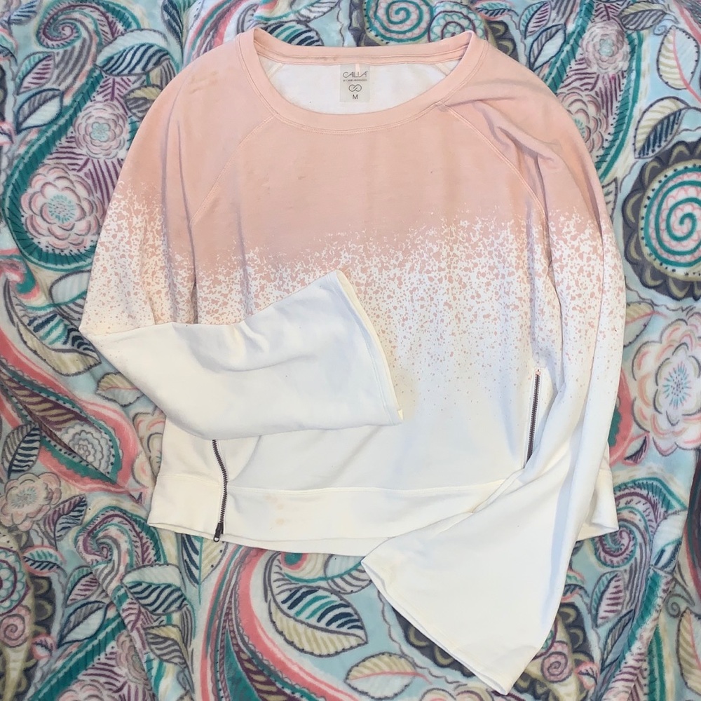 calia cropped soft sweatshirt with zippers